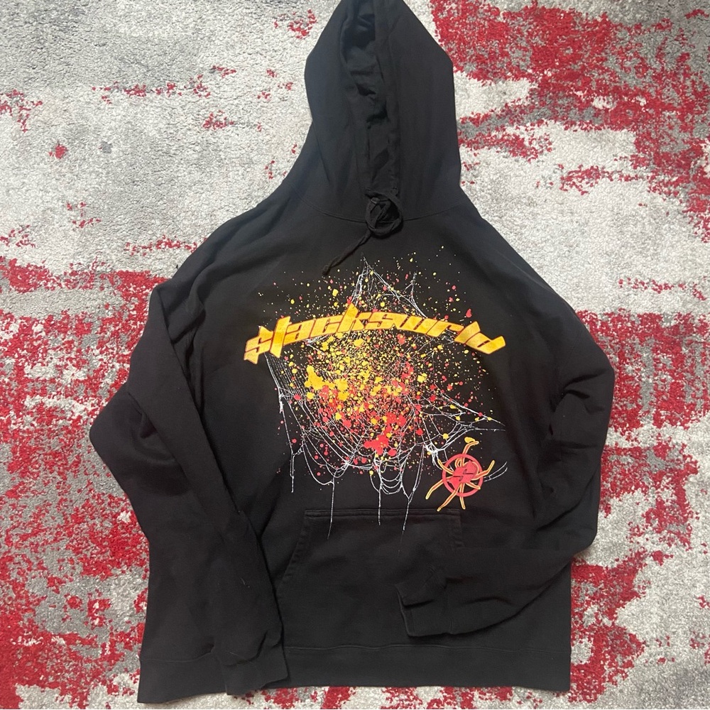 Black stacks world hoodie